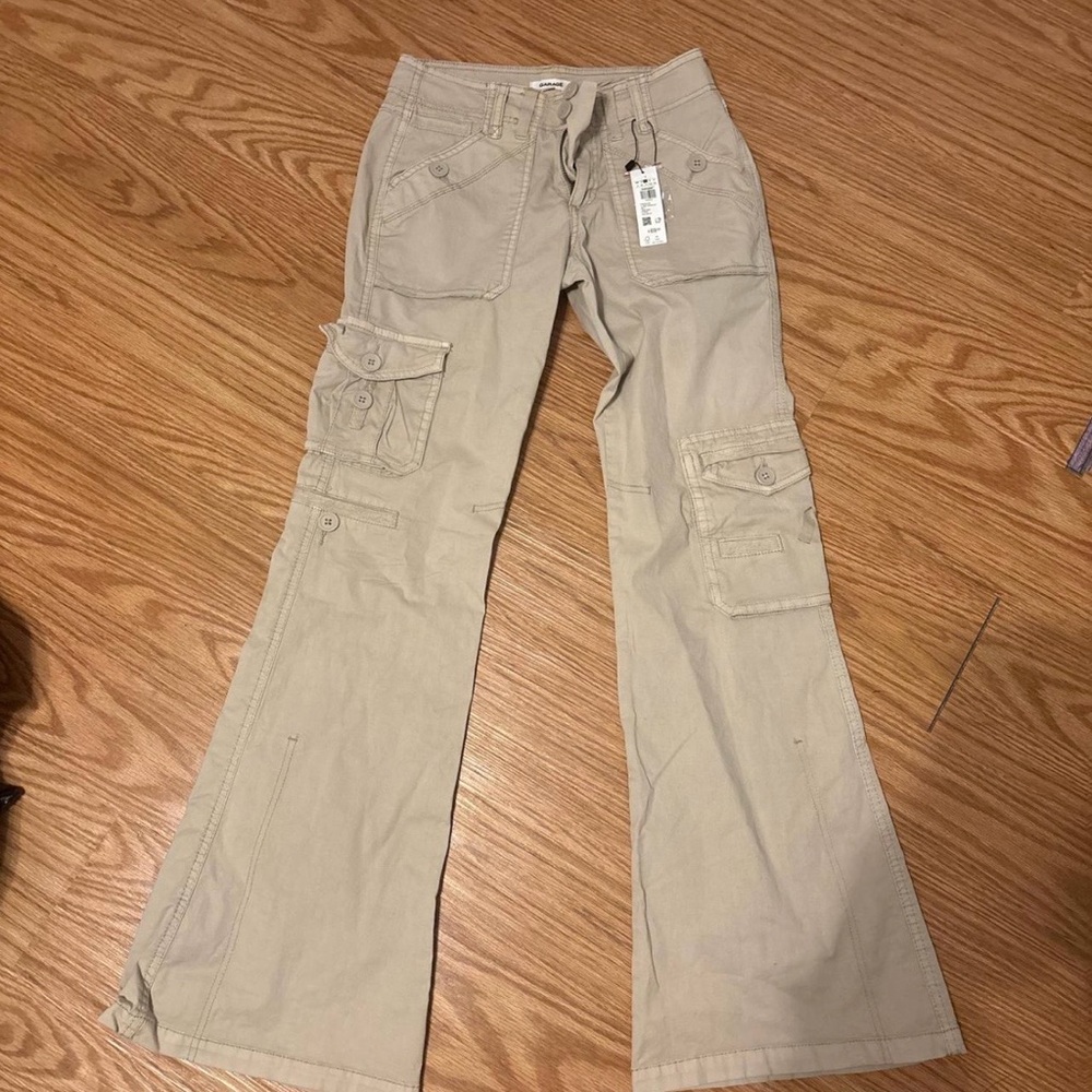 Garage Women's Beige Flare Cargo Jeans